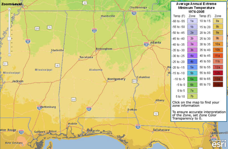 Alabama Gardening Basics: USDA Hardiness Zones & Frost Dates - Plant