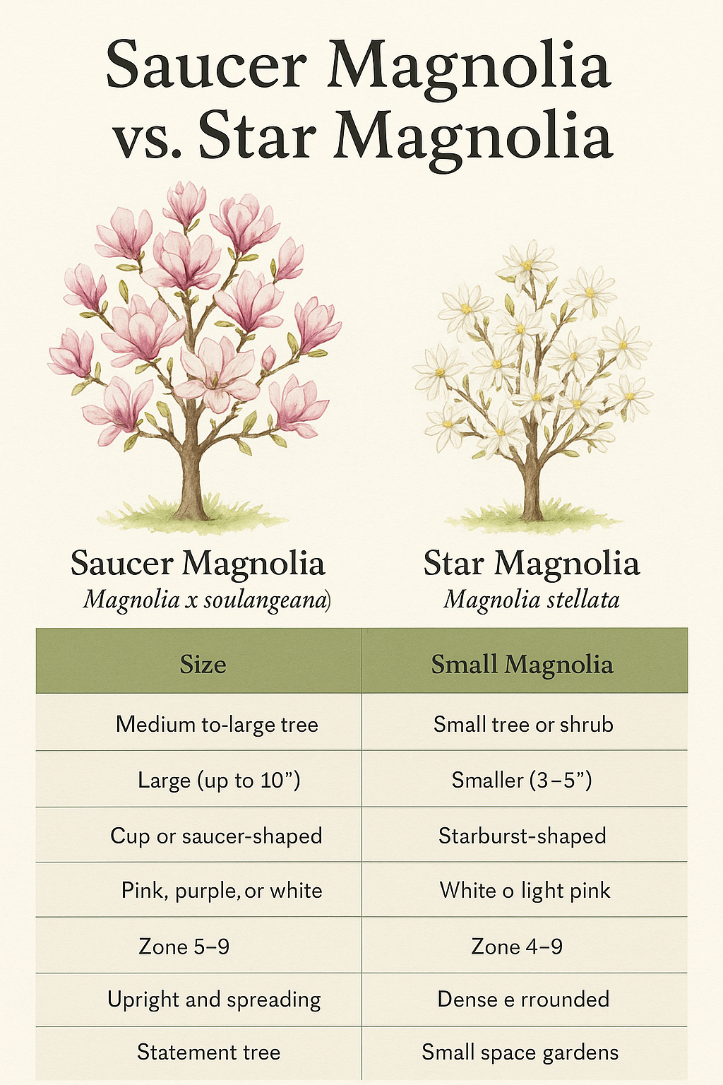 Saucer and Star Magnolias in Alabama